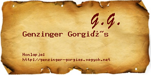 Genzinger Gorgiás névjegykártya